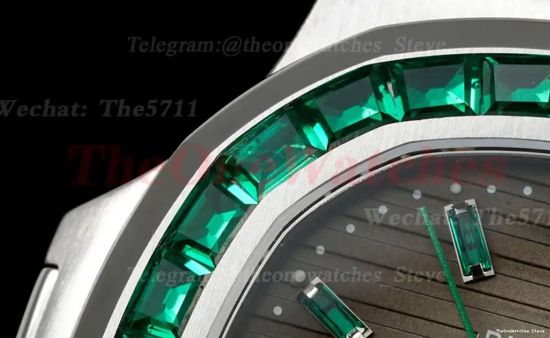 SS diamonds Nautilus Green 40mm 324SC 5711 SS GRF  Dial Grey 0320