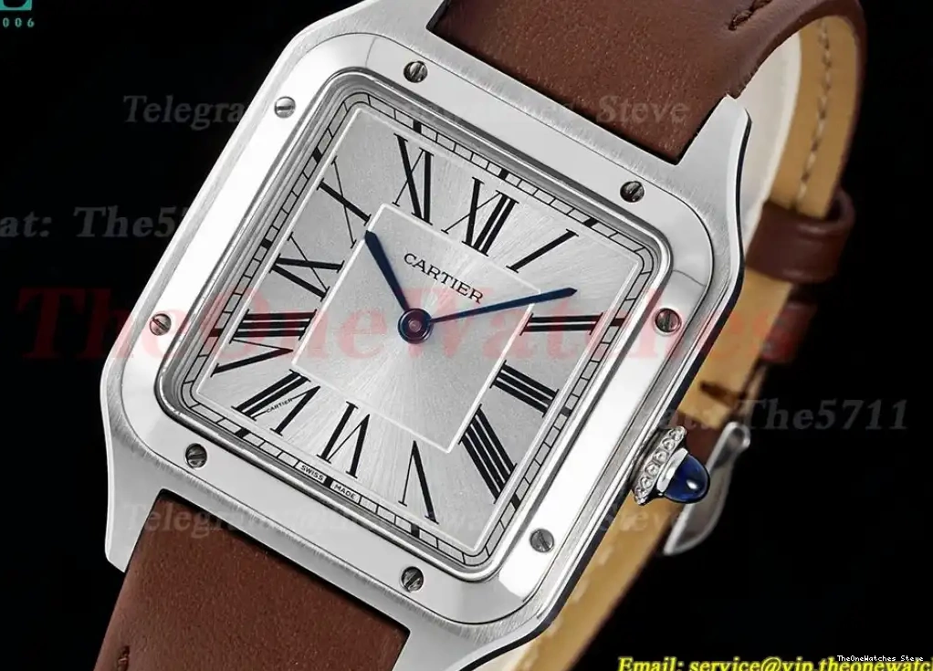 Silver Santos LE SS Quartz Dumont Brown AF Dial 0317