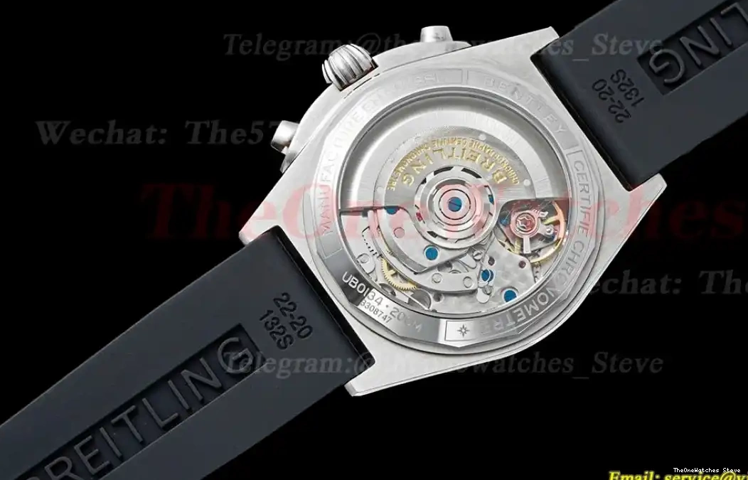 Chronomat A7750 Dark SS TF Stk 42MM Blue RU B01 0316