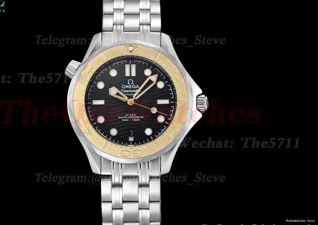 SS 42mm GDF 300m Seamaster Black Dial MY8215 SS 0319