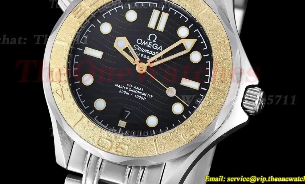 SS 42mm GDF 300m Seamaster Black Dial MY8215 SS 0319