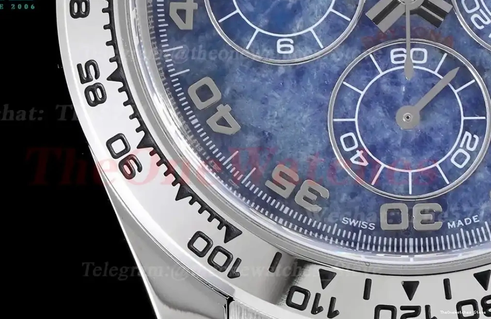 SS Clean Blue Daytona 116509 40mm Chalcedony Dial SS DD4130 0315