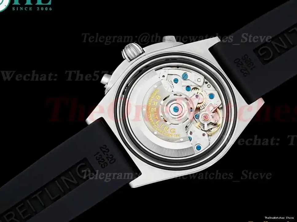 Chronomat A7750 Dark SS TF Stk 42MM Blue RU B01 0316