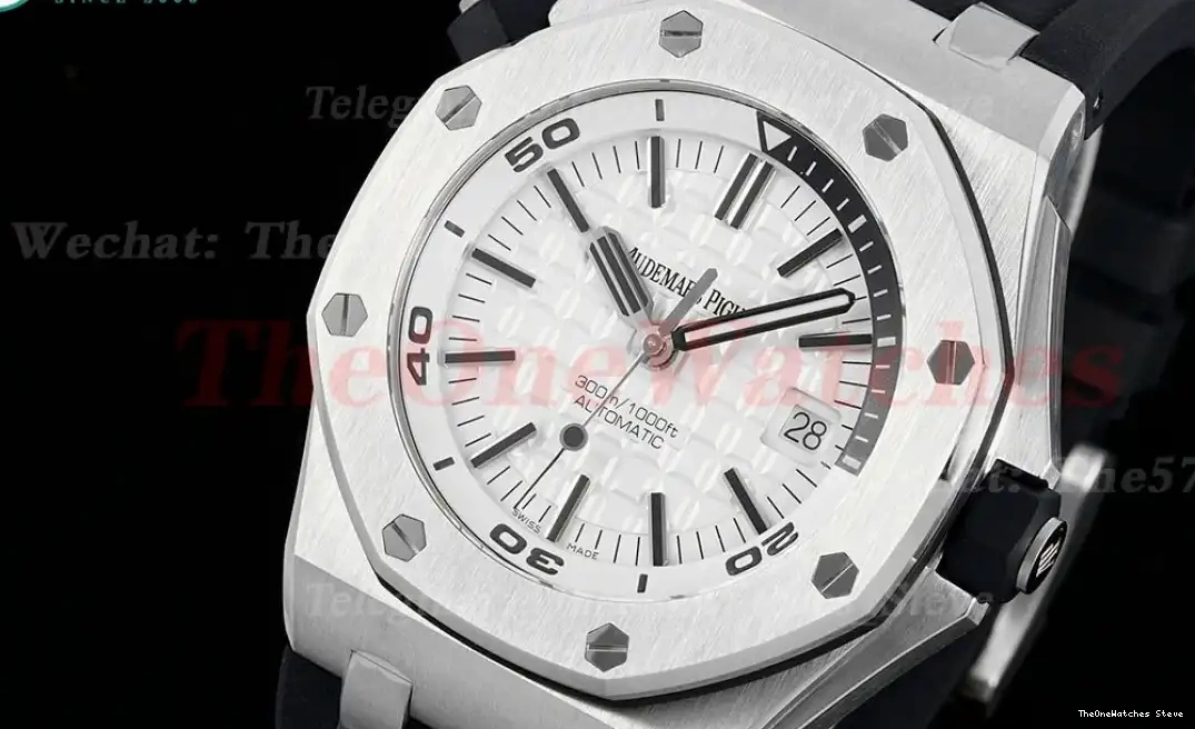 Dial Super Oak SA3120 Diver 15710 Offshore White Royal 42mm APSF Clone RU SS 0316