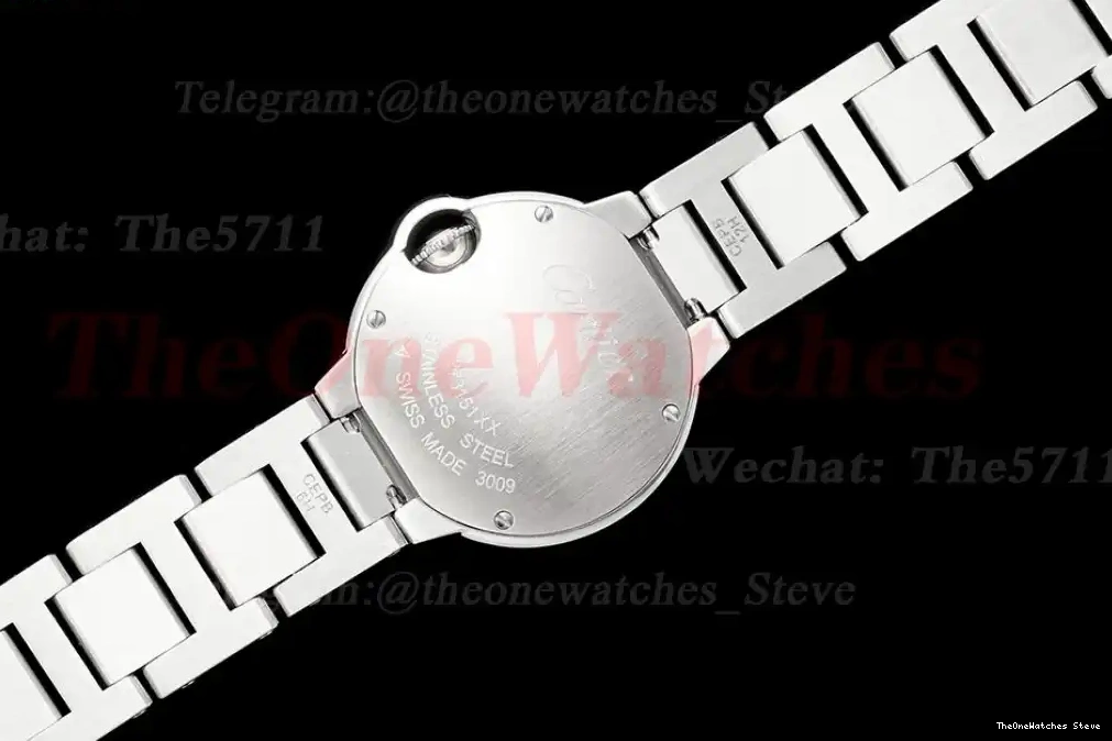 White SS Bleu De 28mm Cartier AF Ballon SS Dial Quartz 0317