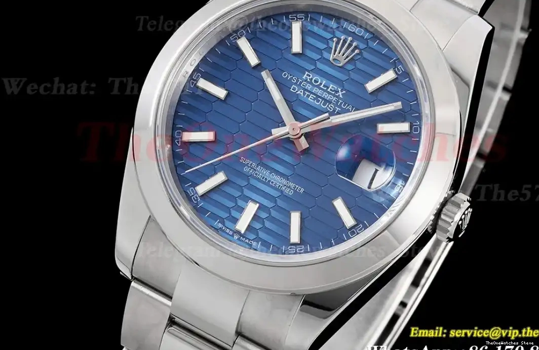 41mm SS SS Stk VR3235 Oyster 126300 904L Blue Datejust King 0319