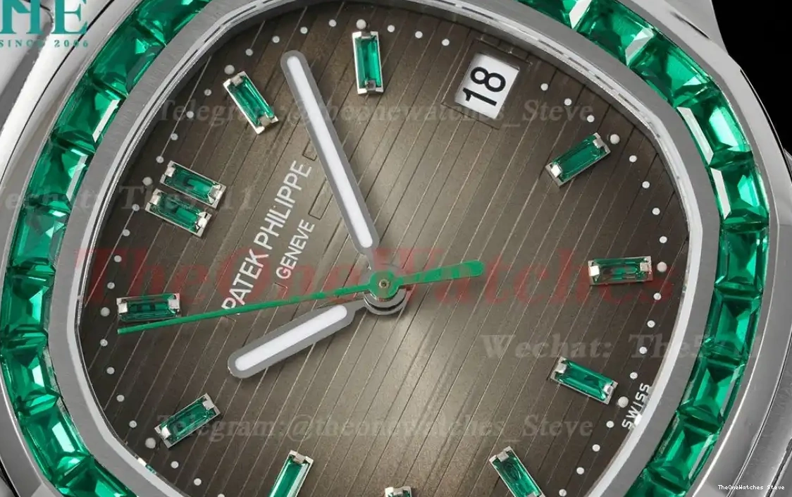 SS diamonds Nautilus Green 40mm 324SC 5711 SS GRF  Dial Grey 0320