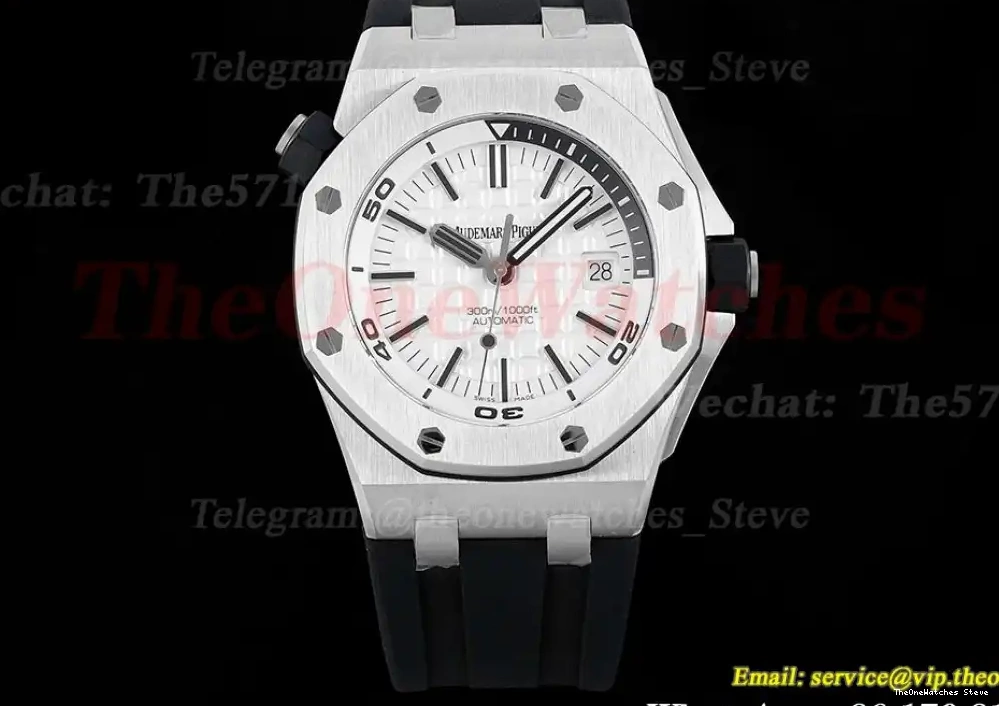 Dial Super Oak SA3120 Diver 15710 Offshore White Royal 42mm APSF Clone RU SS 0316