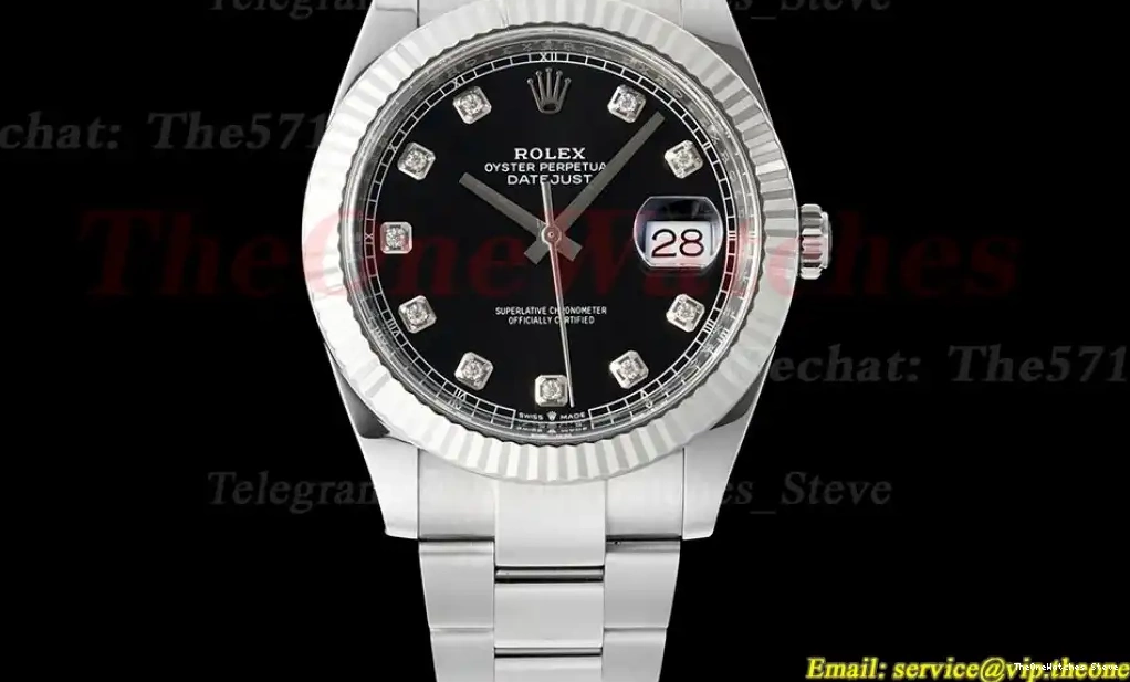 SH3235 Dia SS Oys Datejust Clean SS 126334 Black 41mm 0319