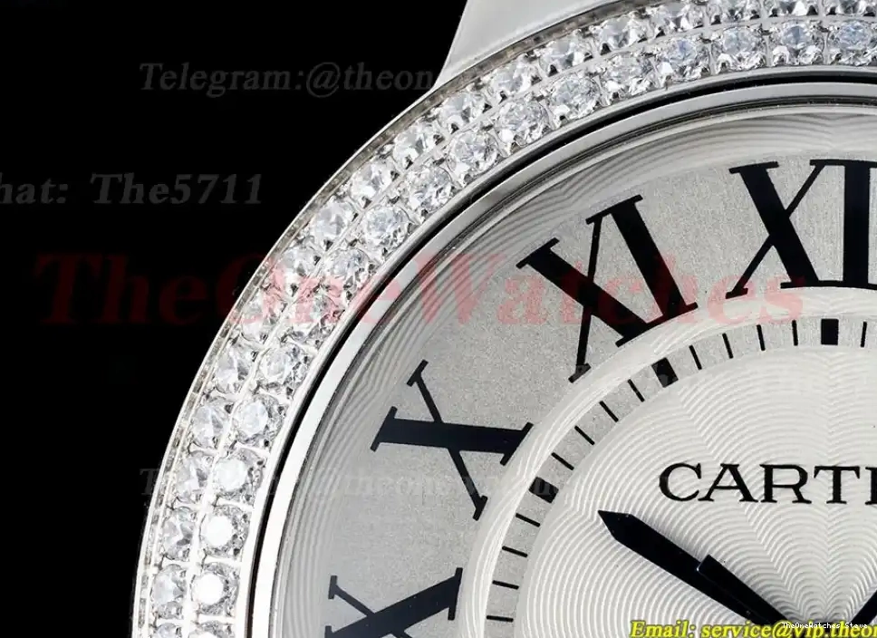 Dia White A2824 Cartier Bleu SS De AF SS 42mm Dial Ballon 0318