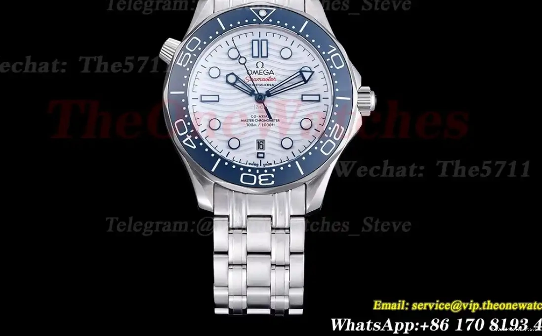 300m 42mm Dial GDF White MY8215 SS Seamaster SS 0313