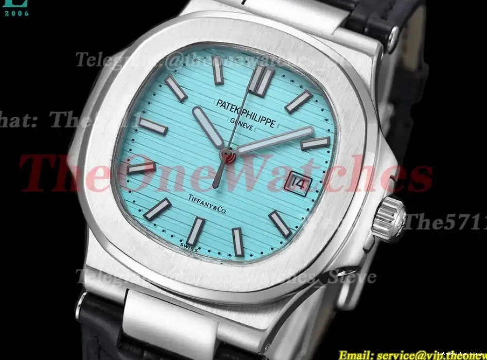 SS 40mm MY8215 Textured Blue GDF LE Dial Nautilus Tiffany 0319