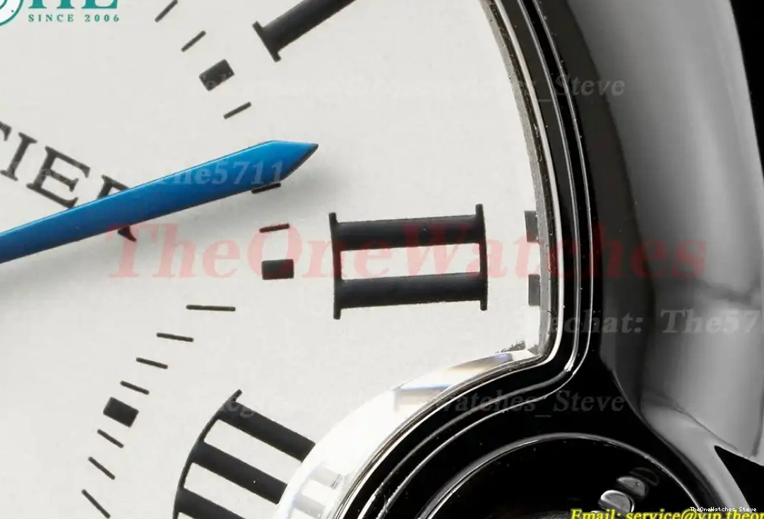 White SS Bleu De 28mm Cartier AF Ballon SS Dial Quartz 0317