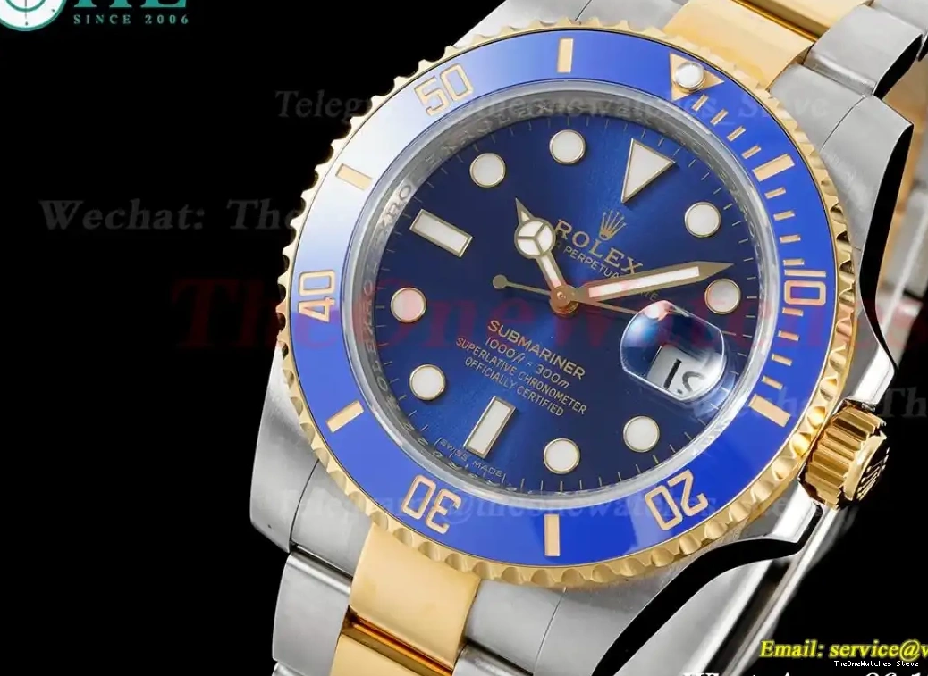 Submariner SS KF VR3135 Dot Wrapped YG 40mm 116613LB Blue 0313